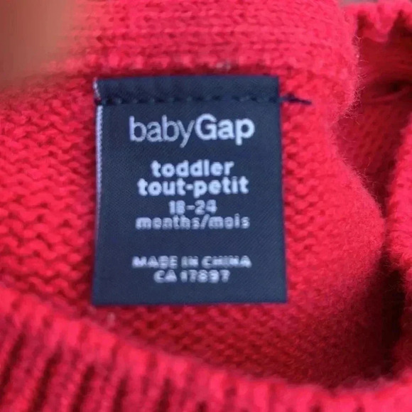 Gap thick, 100% cotton, fuchsia dress with ruffles and  bow - Picture 4 of 5